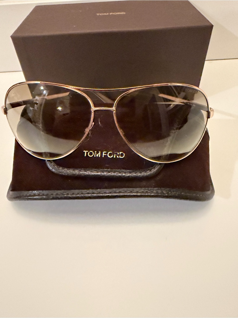 TOM FORD Charles Aviator Sunglasses TF35 772 Rose Gold Brown Gradient unisex